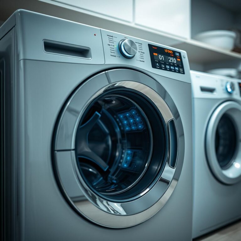 Washing machine control panel in diagnostic mode with illuminated indicators