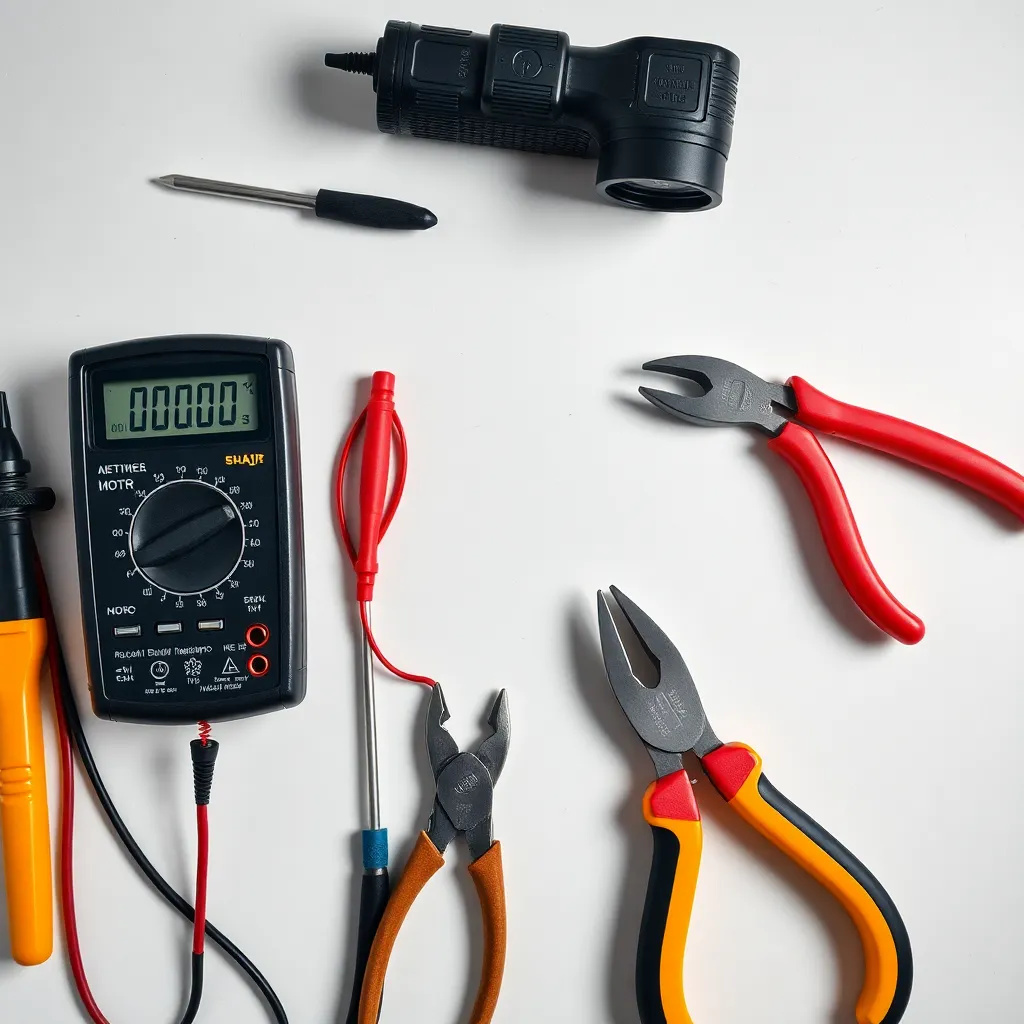Essential appliance repair and troubleshooting tools on a workbench